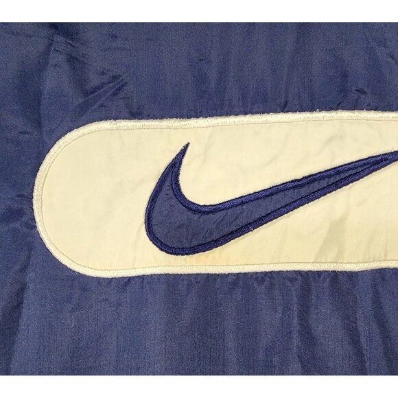 Nike Jacket Mens Medium Blue White Full Zip Hooded Windbreaker 90s Vintage - Picture 13 of 13